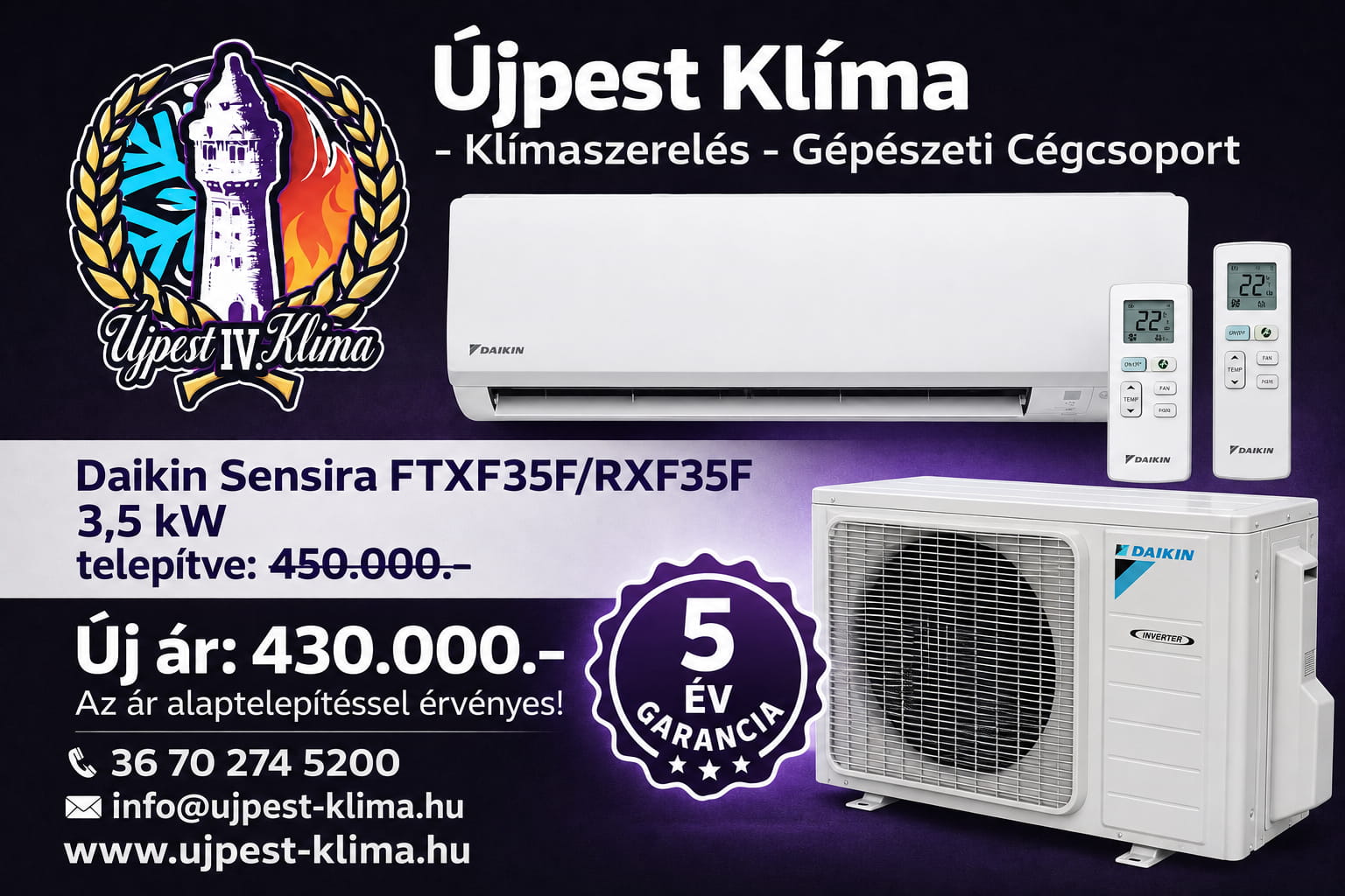 Klíma telepítési akció 2